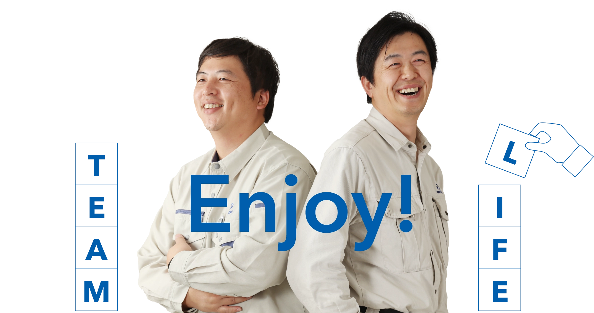 笑顔のYAESU R&S社員2名の画像